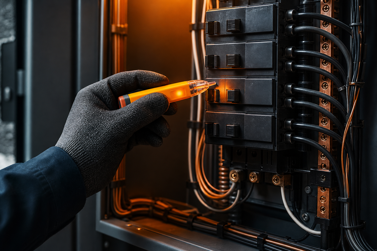 Electrical panel inspection with voltage tester