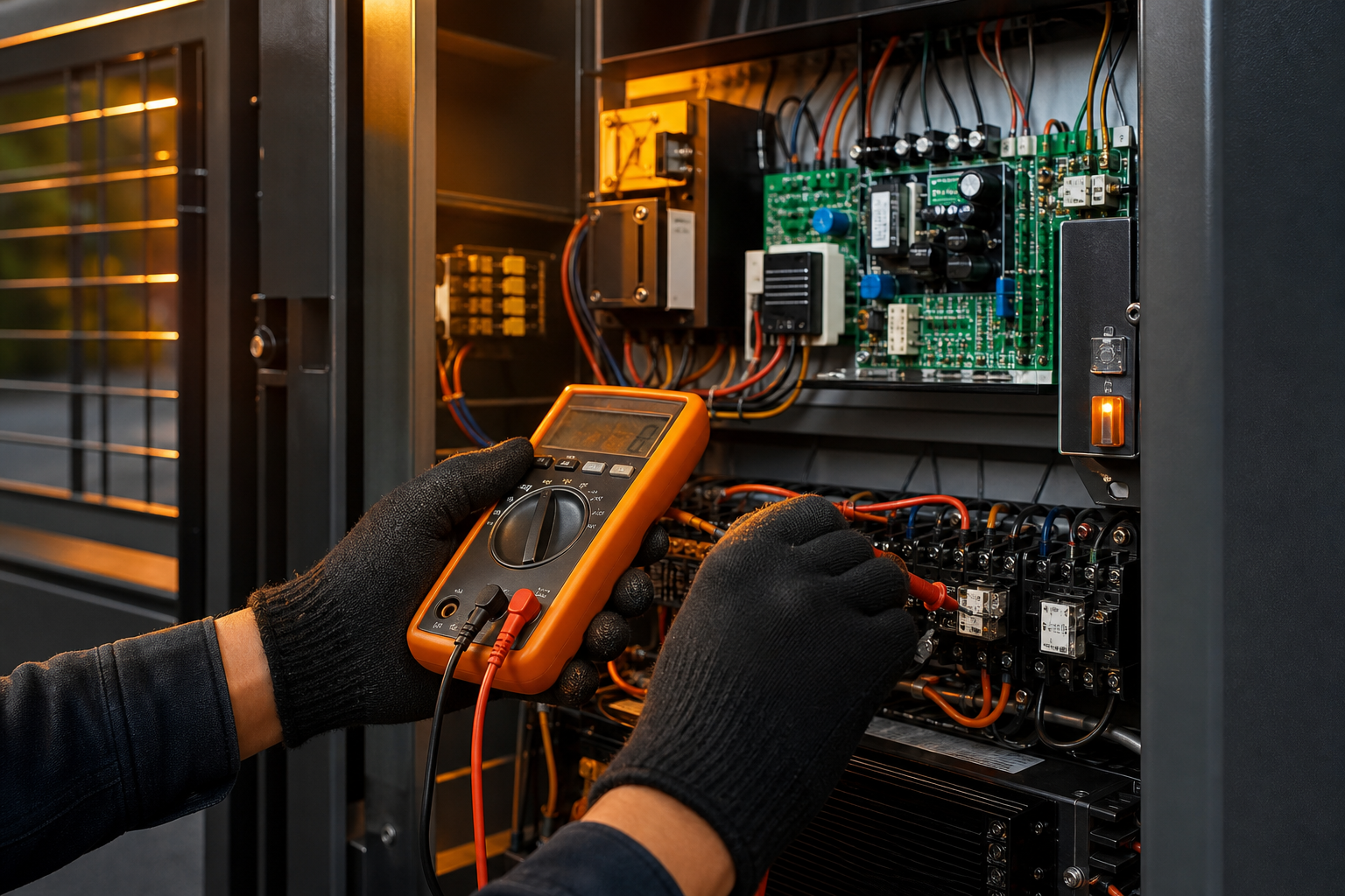 Preventive maintenance on gate access electronics with a multimeter